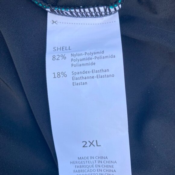 NWT- One Piece Athletic Lap Swimming Competition Racing Swimsuit- Black and Teal - Picture 7 of 9